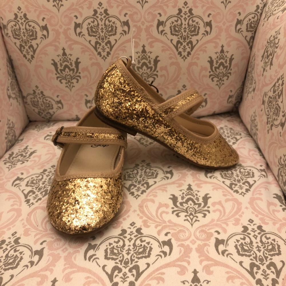 GAP Toddler Girl Gold Sparkle Mary Jane
